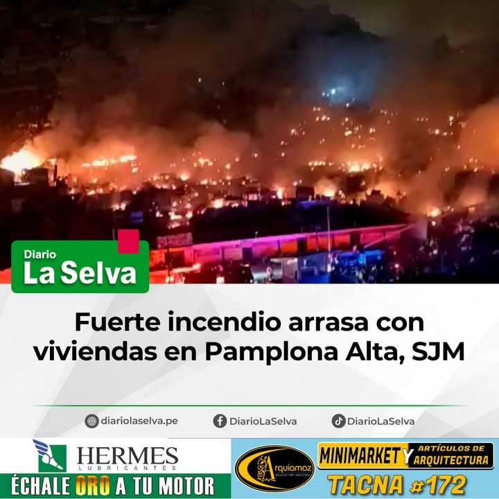 Bomberos combaten siniestro de código 3 en San Juan de Miraflores