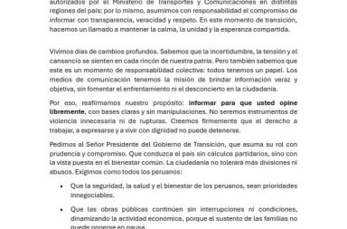 PRONUNCIAMIENTO DE LA FEDERACIÓN NACIONAL DE RADIO Y TELEVISIÓN DIRIGIDO AL ACTUAL...