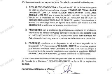 Caso de Presidente de la República sobre violacion fue ratificado su srchivamiento en la Fiscalía Suprema.