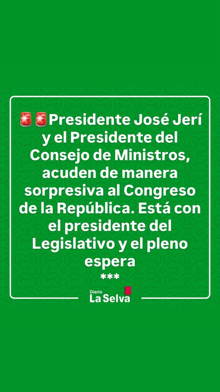LO ÚLTIMO | José Jerí se dirigiría a la representación nacional en...