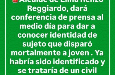 LO ÚLTIMO: Ya se habría identificado al que disparó a joven en...
