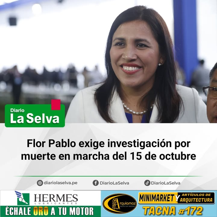 Flor Pablo niega ser organizadora y pide esclarecer fallecimiento en protesta