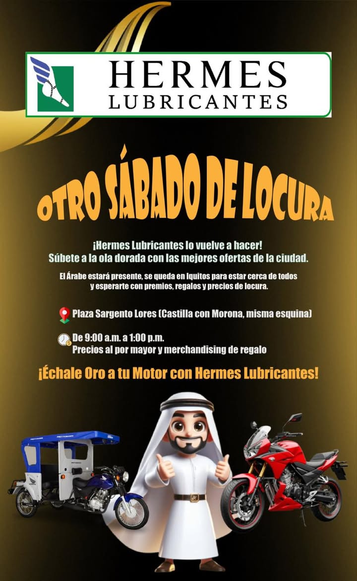 Hermes Lubricantes desató la locura el sábado pasado con una gran activación llena de energía y ofertas irresistibles . El Árabe estuvo presente mostrando por qué Hermes es sinónimo de calidad y confianza en toda la Amazonía