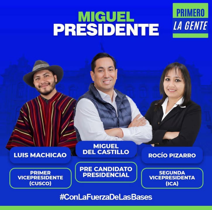 Miguel del Castillo se presenta como precandidato a la presidencia con Primero la Gente
