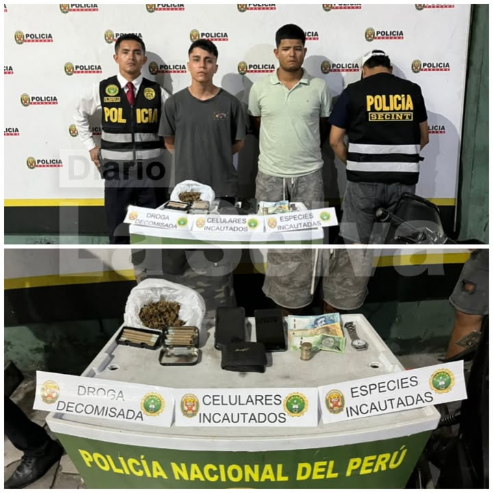 Policía Nacional del Perú captura a “Cirilo” y “Pálido” vendiendo droga en plena vía pública