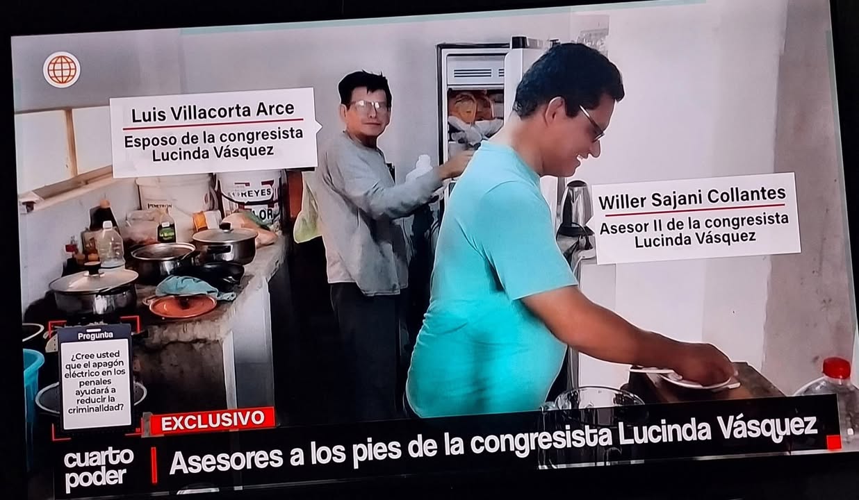 El Economista y ahora asesor congresal Willer Sajamí hace trabajos domésticos en la casa de su jefa Congresista Lucinda Vásquez de Ancash que postuló por Peru Libre y ahora es del Bloque Magisterial.