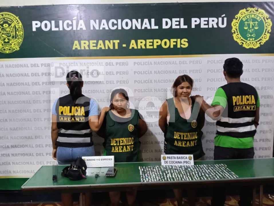 Policía captura a dos mujeres por presunta microcomercialización de droga en Punchana