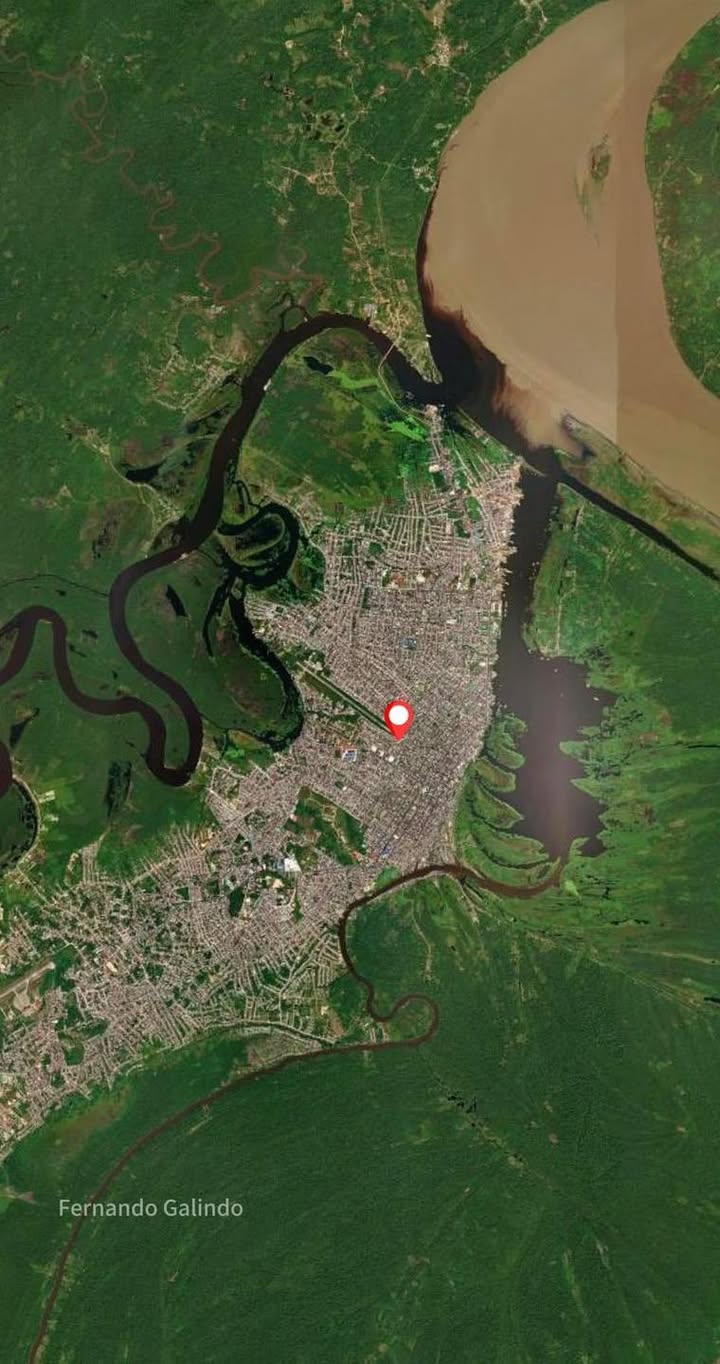 Ante ustedes la ciudad de Iquitos vista desde el espacio