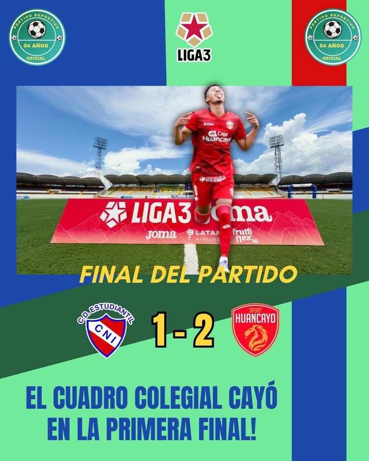 Liga 3: Estudiantil CNI cae 2-1 ante Sport Huancayo en la final de ida