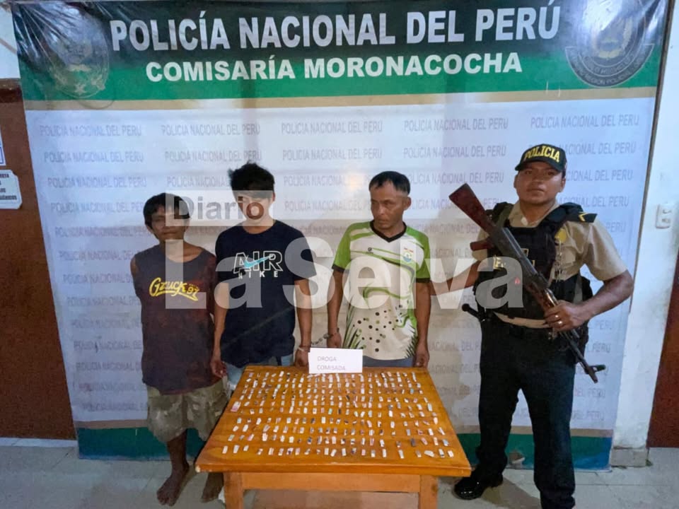 Policía Nacional del Perú captura a “Crespo”, “Pinky” y “Piolín” vendiendo drogas en vía pública