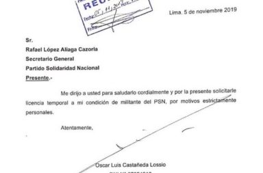 Mensaje de Rafael López Aliaga publicado en sus redes sociales: