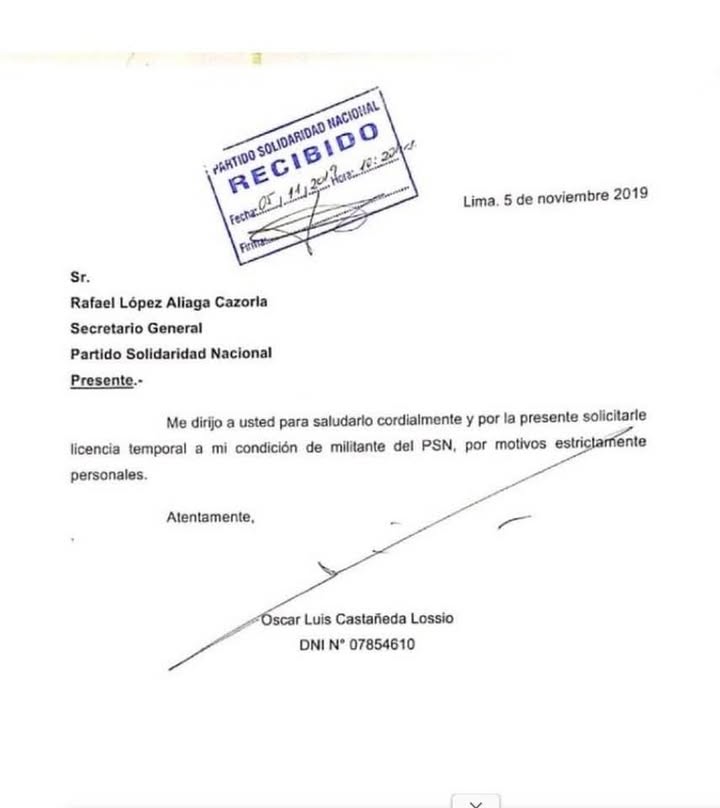 Mensaje de Rafael López Aliaga publicado en sus redes sociales: