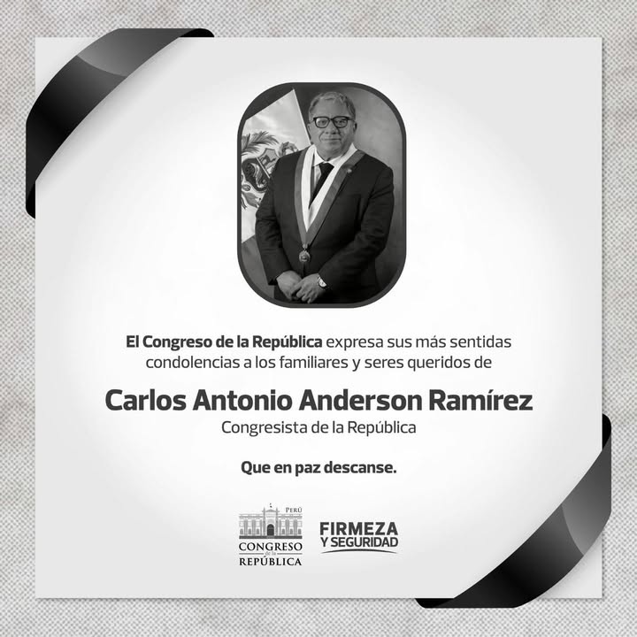 Este es el comunicado del Congreso de la República sobre el fallecimiento...