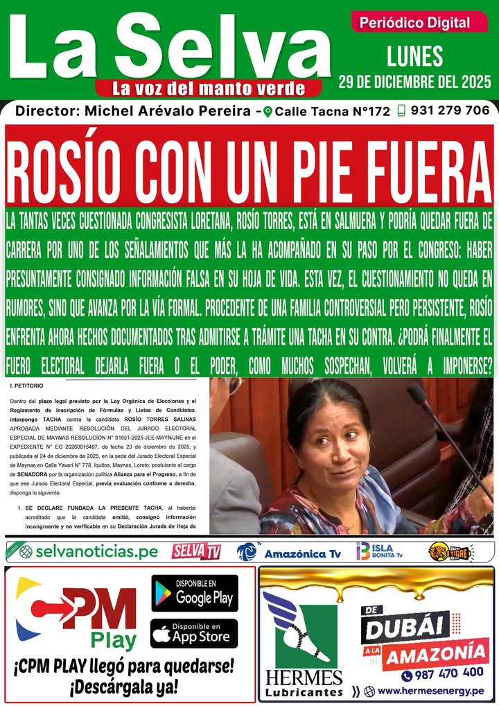 Portada LA SELVA 29•12•2025‼