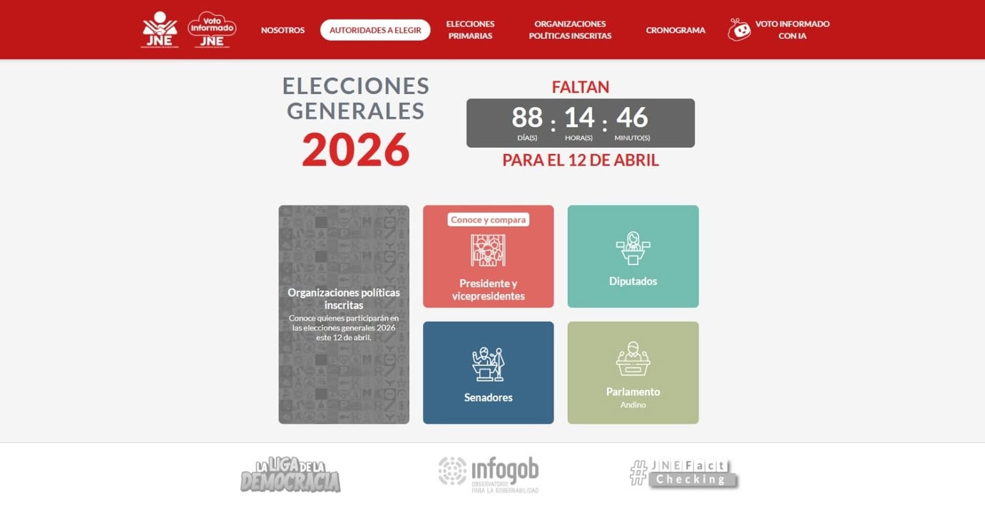 JNE pone a disposición la plataforma digital “Voto Informado” para las EG 2026