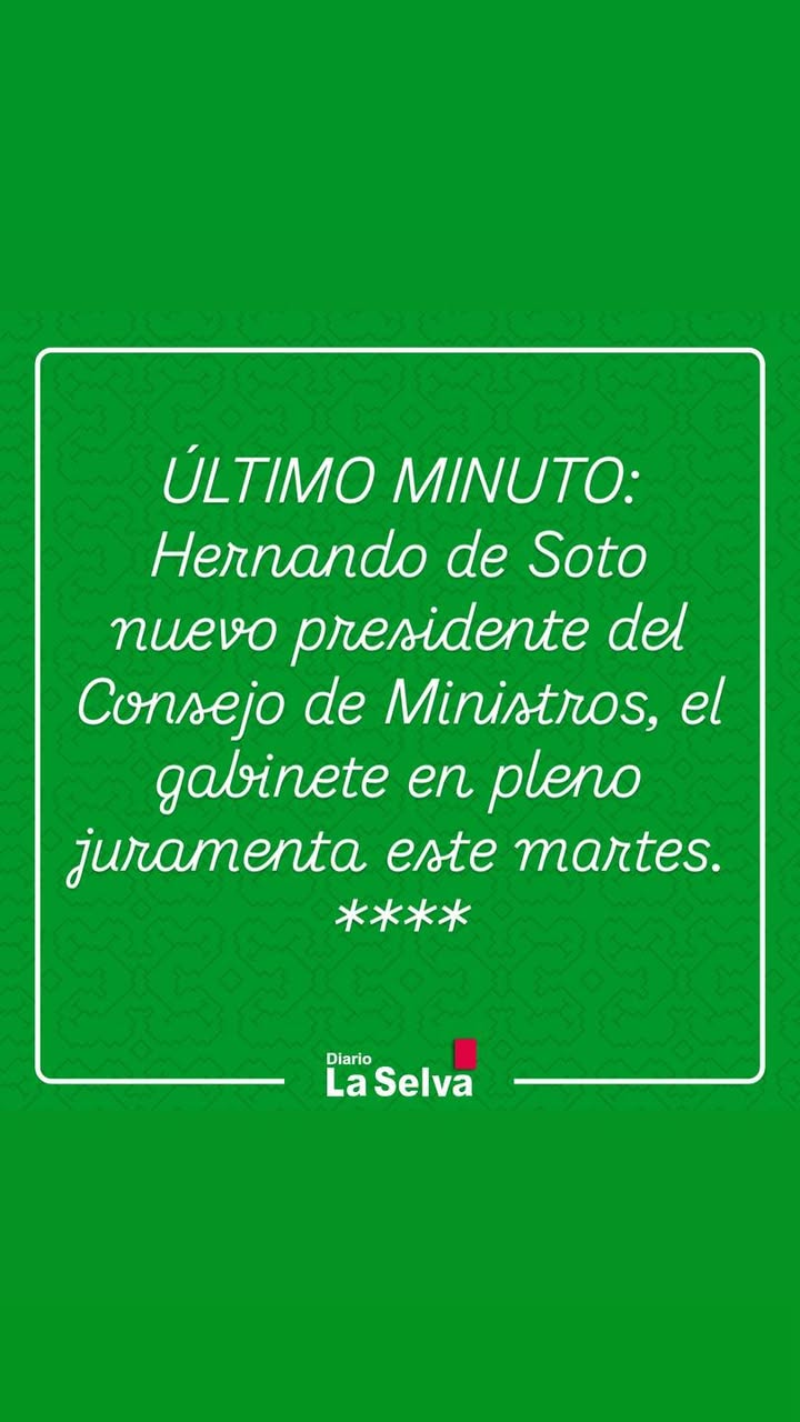 NUEVO PREMIER: HERNANDO DE SOTO