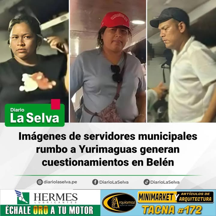 Imágenes de servidores municipales rumbo a Yurimaguas generan cuestionamientos en Belén.
