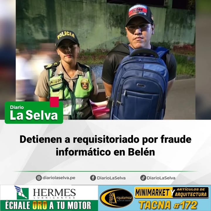 Capturan en Belén a hombre con orden de captura por fraude informático.