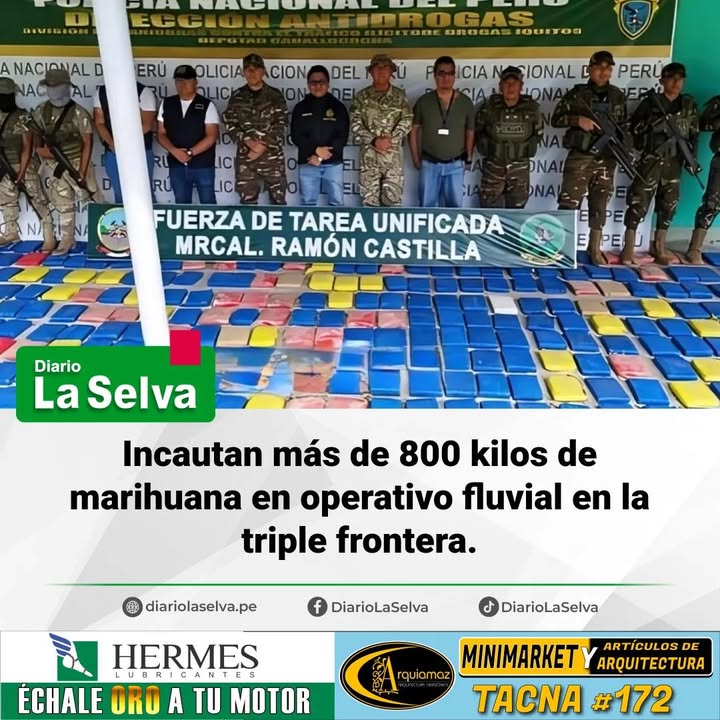 Incautan más de 800 kilos de marihuana en operativo fluvial en la triple frontera.