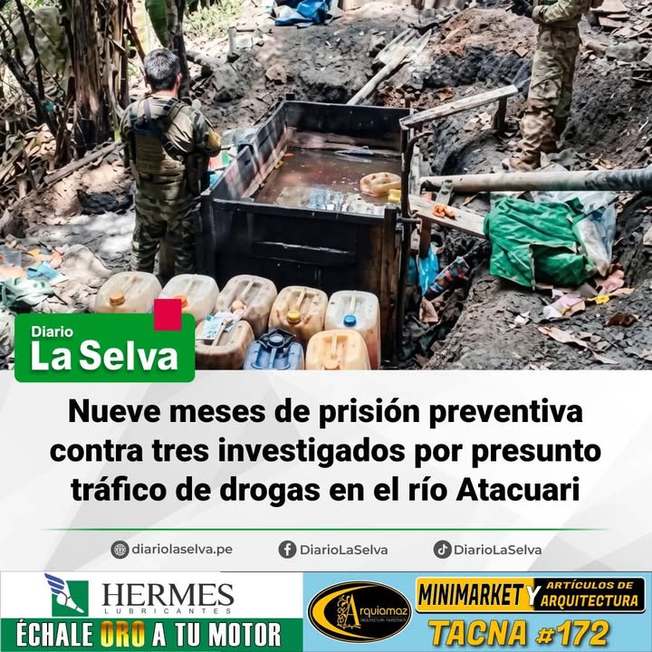 Dictan nueve meses de prisión preventiva contra tres investigados por presunto tráfico de drogas en el río Atacuari.