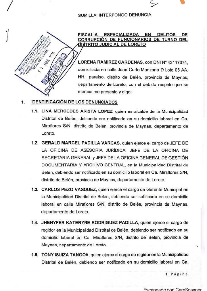 #denuncia | Fiscalía investiga denuncia por nepotismo y presuntas maniobras en la Municipalidad de Belén que favorecerían a la campaña de César Vidaurre