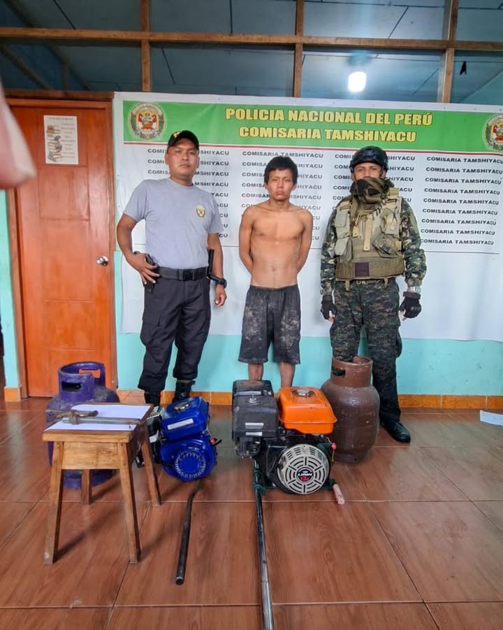 Operativo conjunto en Tamshiyacu permite intervención de presunto implicado en robo.