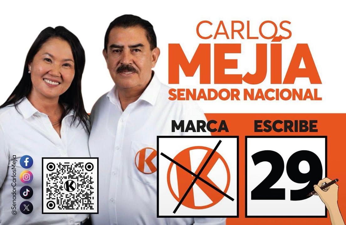 CARLOS MEJÍA POSTULA COMO SENADOR NACIONAL CON EL 29 POR FUERZA POPULAR
