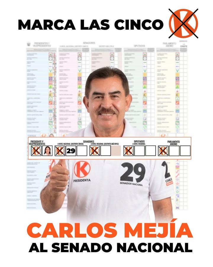 CARLOS MEJÍA POSTULA COMO SENADOR NACIONAL CON EL 29 POR FUERZA POPULAR