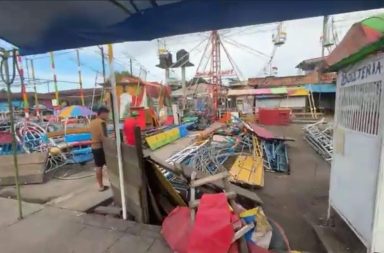 Retiran juegos mecánicos de la Plaza Grau de Punchana