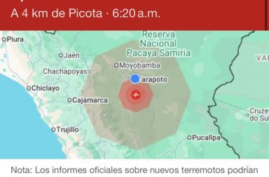 Se reporta fuerte sismo en la región San Martín.