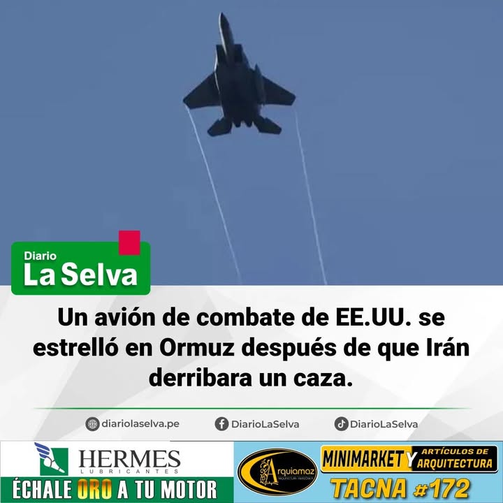 Avión de combate de EE.UU. cae en Ormuz en medio de escalada