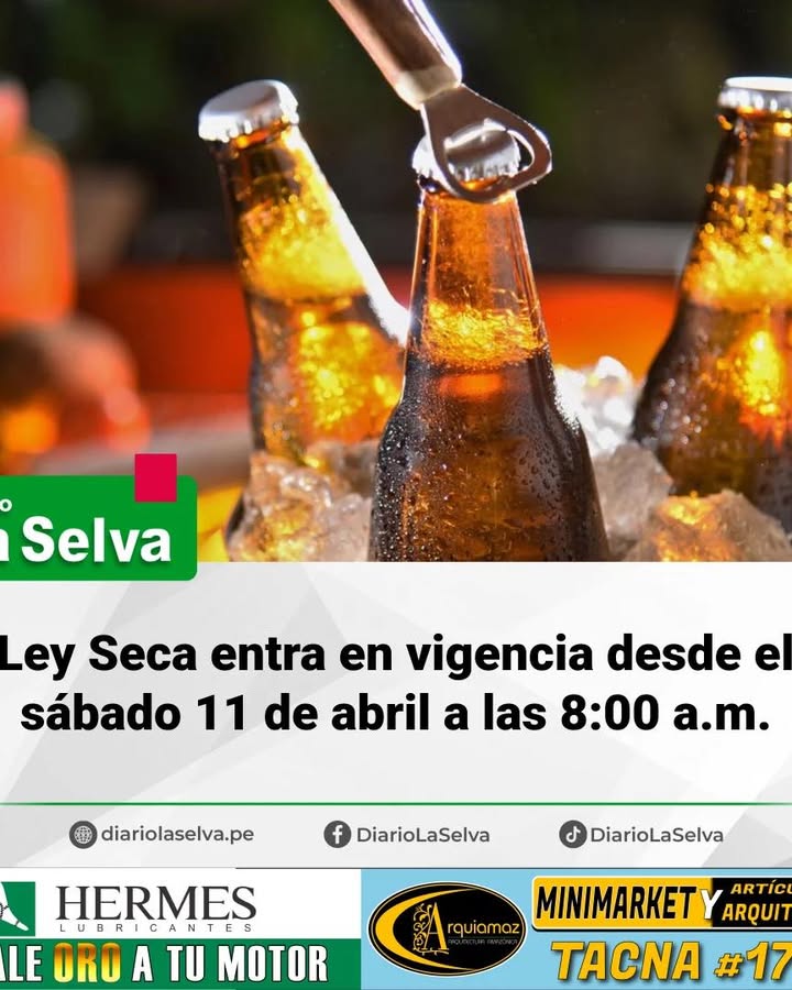 Elecciones generales: Ley Seca entra en vigencia desde el sábado 11 de abril a las 8:00 a.m.