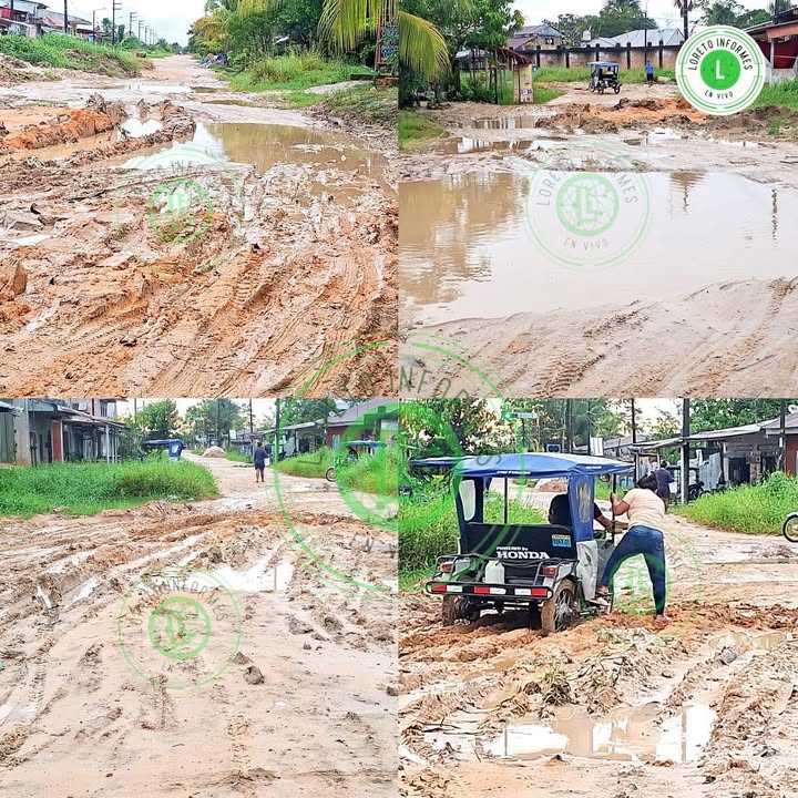 Carretera de Pucayacu en mal estado tras lluvias.