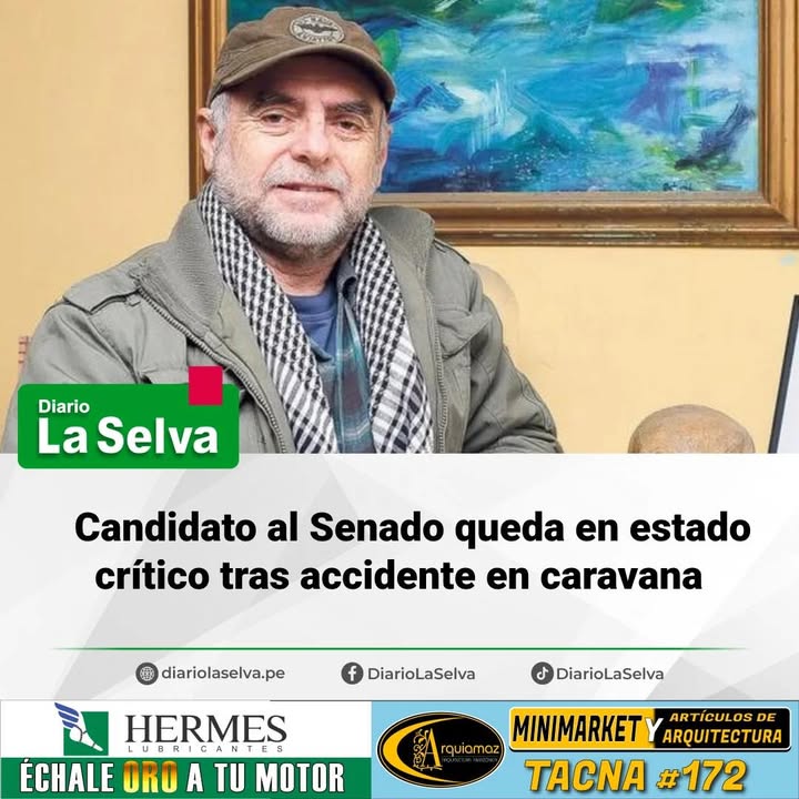 Candidato al Senado queda en estado crítico tras accidente en caravana