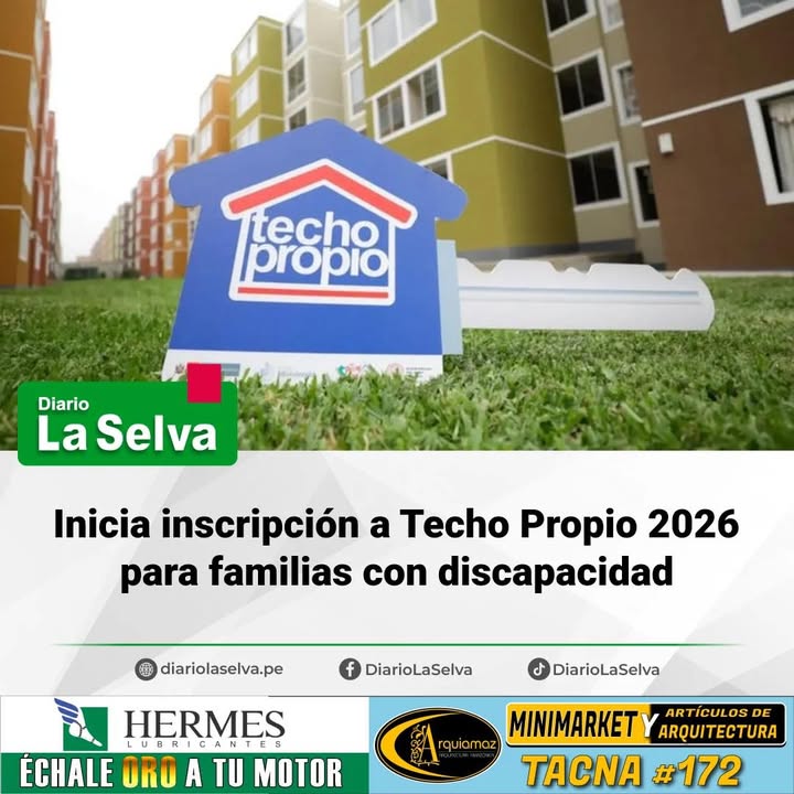 Inicia inscripción a Techo Propio 2026 para familias con discapacidad