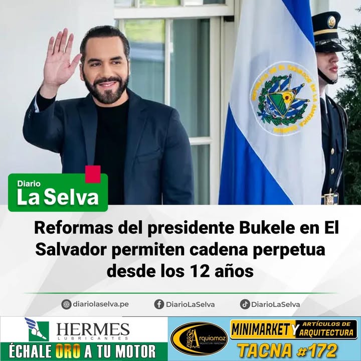 Bukele promulga reformas sobre cadena perpetua