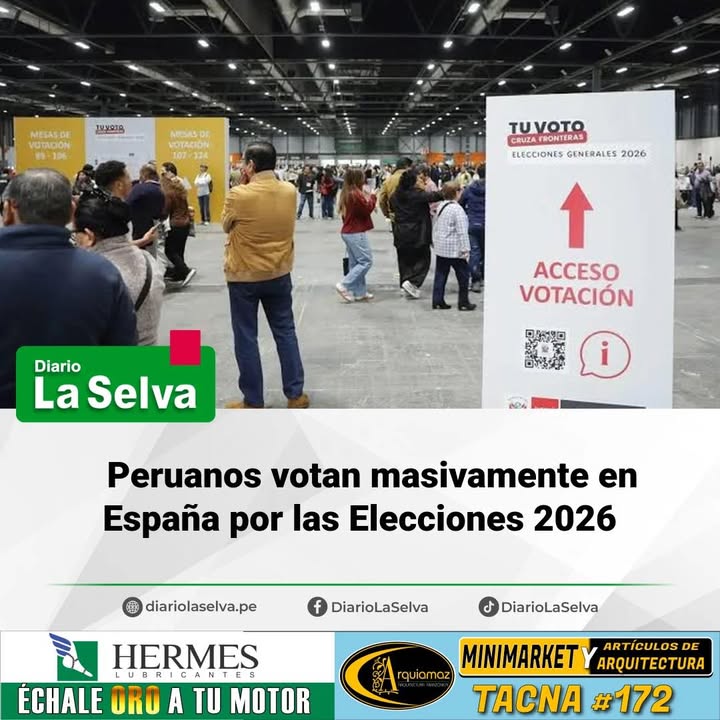 Alta participación de peruanos en España durante comicios 2026