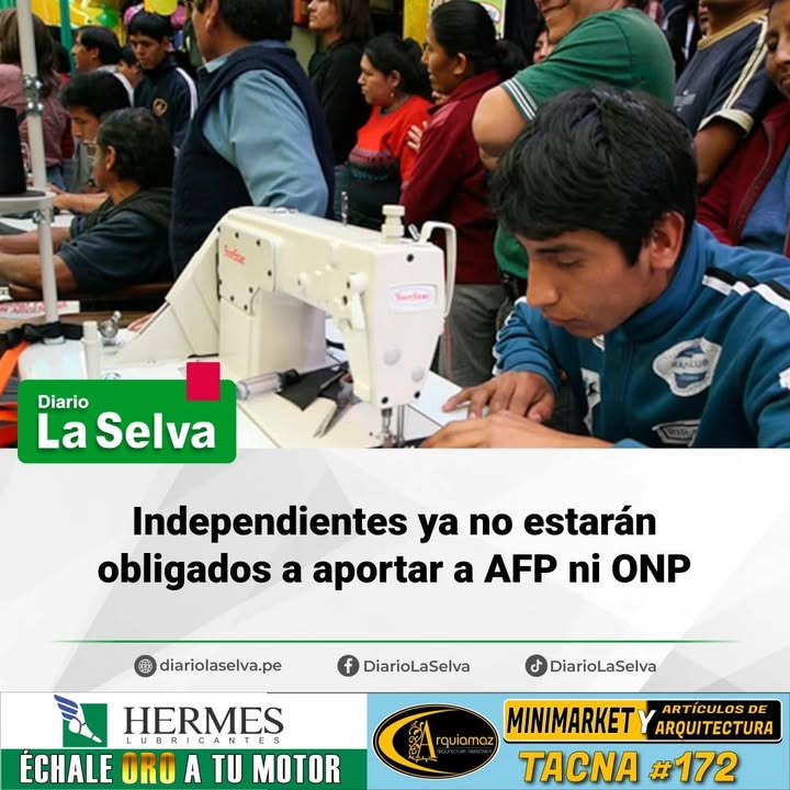 Aportes previsionales para independientes pasan a ser voluntarios