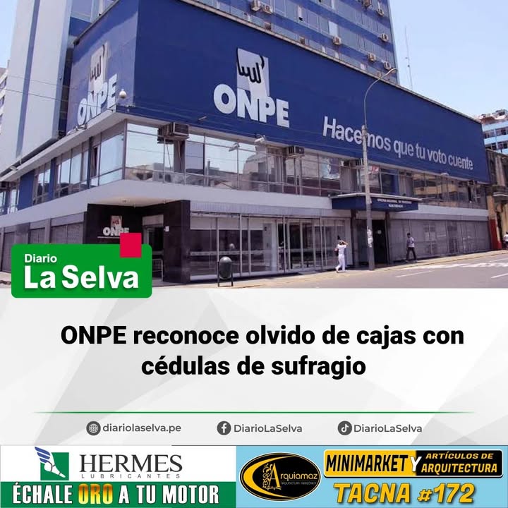 ONPE admite incidente con material electoral