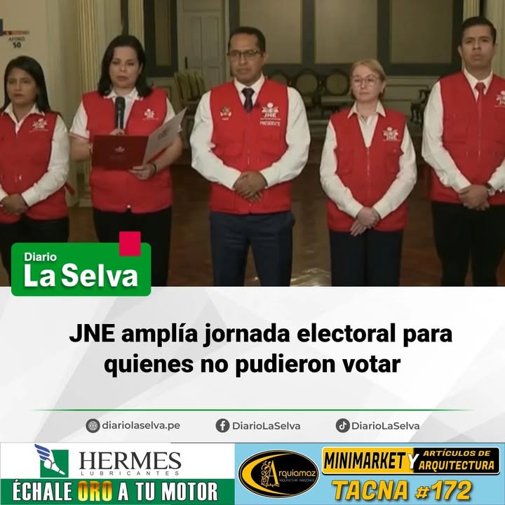 JNE amplía jornada electoral para quienes no pudieron votar