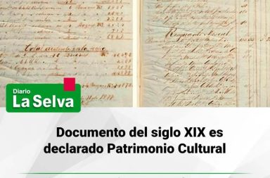 Documento del siglo XIX es declarado Patrimonio Cultural