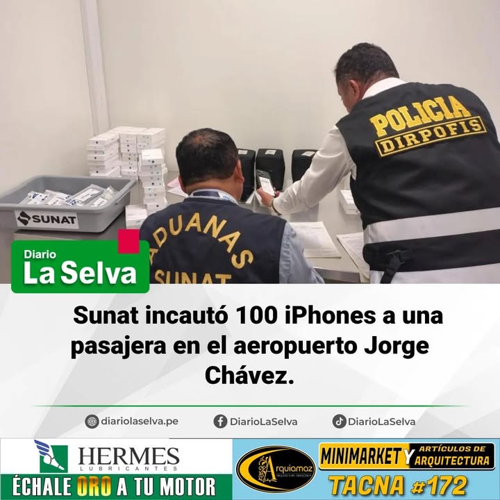 Aduanas interviene a pasajera con 100 iPhones