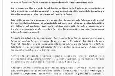 Pronunciamiento del Gobierno del Perú