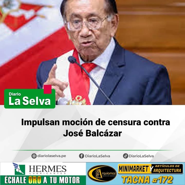Impulsan moción de censura contra José Balcázar