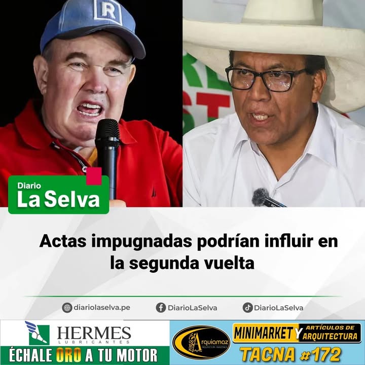 Actas impugnadas podrían influir en la segunda vuelta