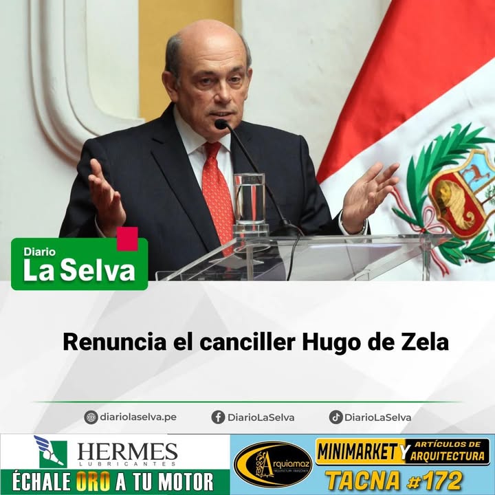 Renuncia el canciller Hugo de Zela