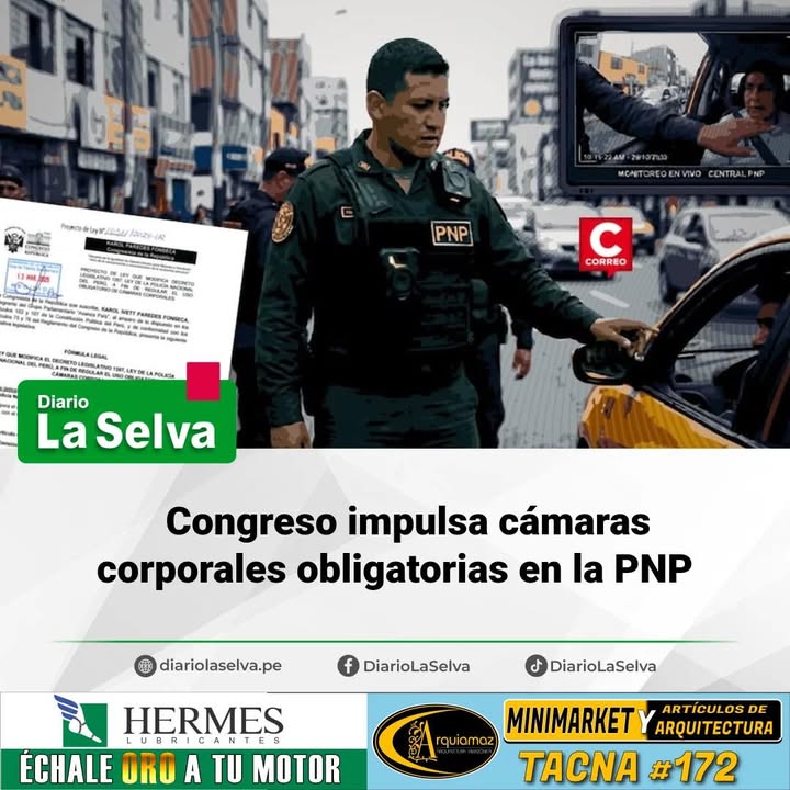 Congreso impulsa cámaras corporales obligatorias en la PNP