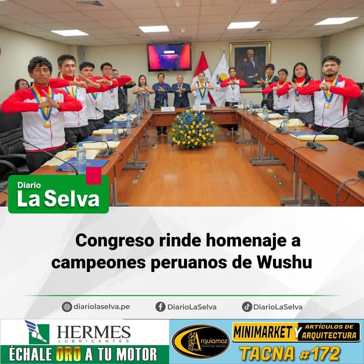 Congreso rinde homenaje a campeones peruanos de Wushu