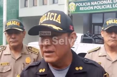 Jefe de la Región Policial Loreto, general PNP Fernando Mego, informa sobre...