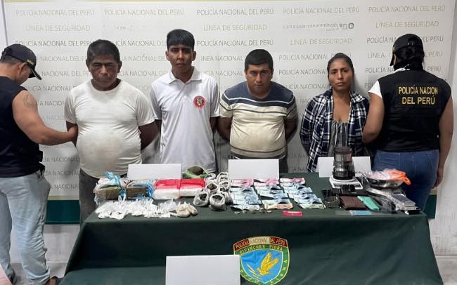 Intervención en Belén deja cuatro detenidos y droga incautada.